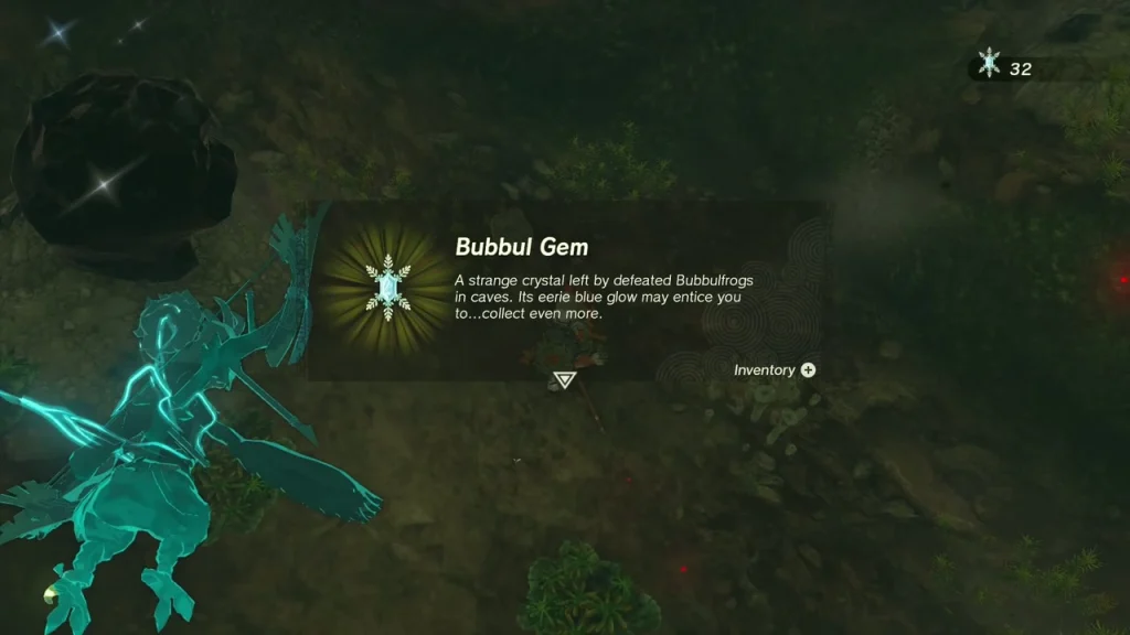 Bubbul Gem item box above the chasm floor