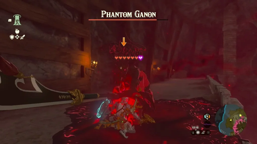 Phantom Ganon with its health bar on the Docks stairs