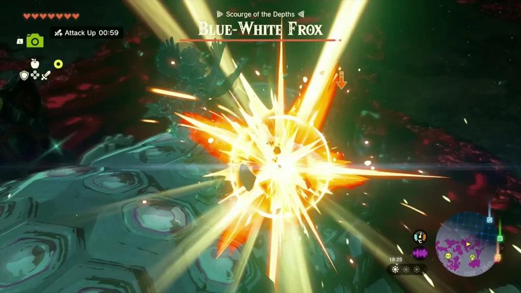 Blast of light on the shell of the Blue-White Frox