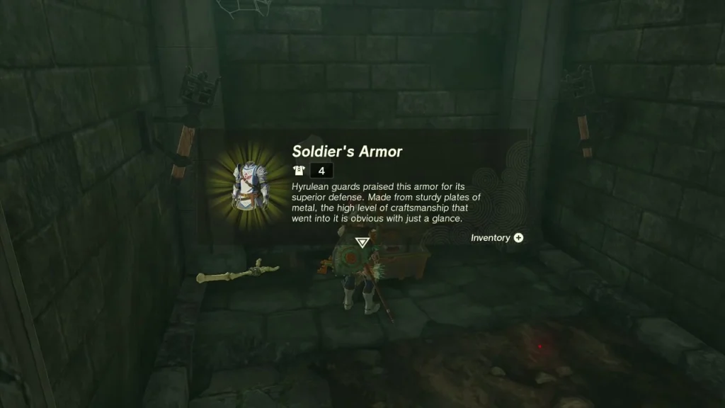 Soldier's Armor item box above the opened passage chest