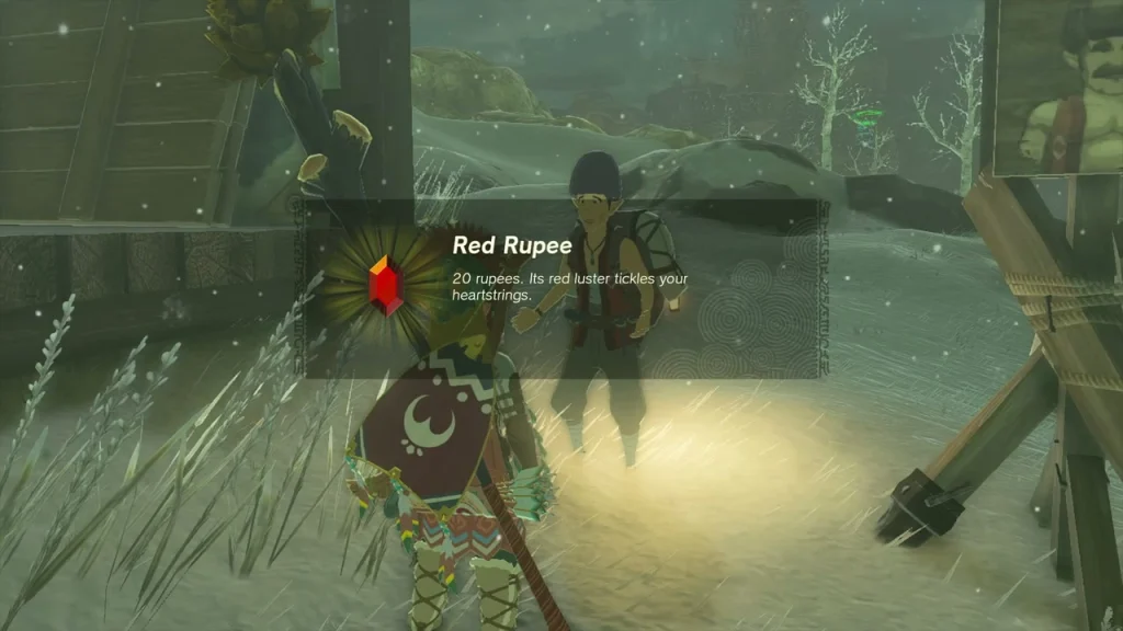 Red Rupee reward box beside Addison's upright signboard Red Rupee reward box beside Addison's upright signboard