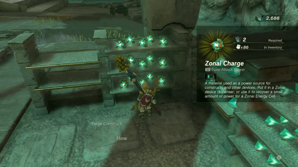 Shelves of Zonai Charges for sale from the Forge Construct Shelves of Zonai Charges for sale from the Forge Construct