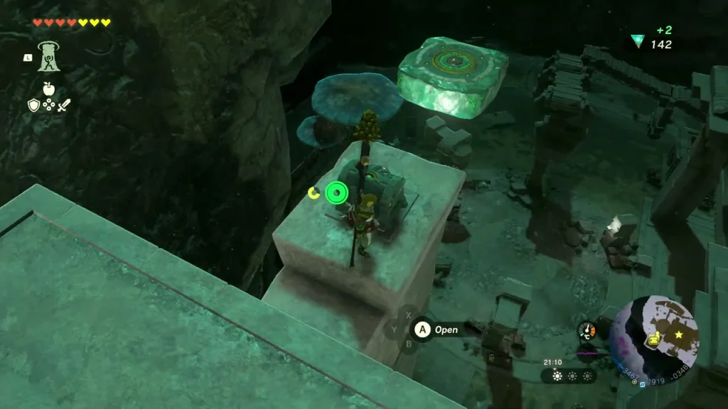 Treasure chest on a stone block above the forge in the Abandoned Hebra Mine Treasure chest on a stone block above the forge in the Abandoned Hebra Mine