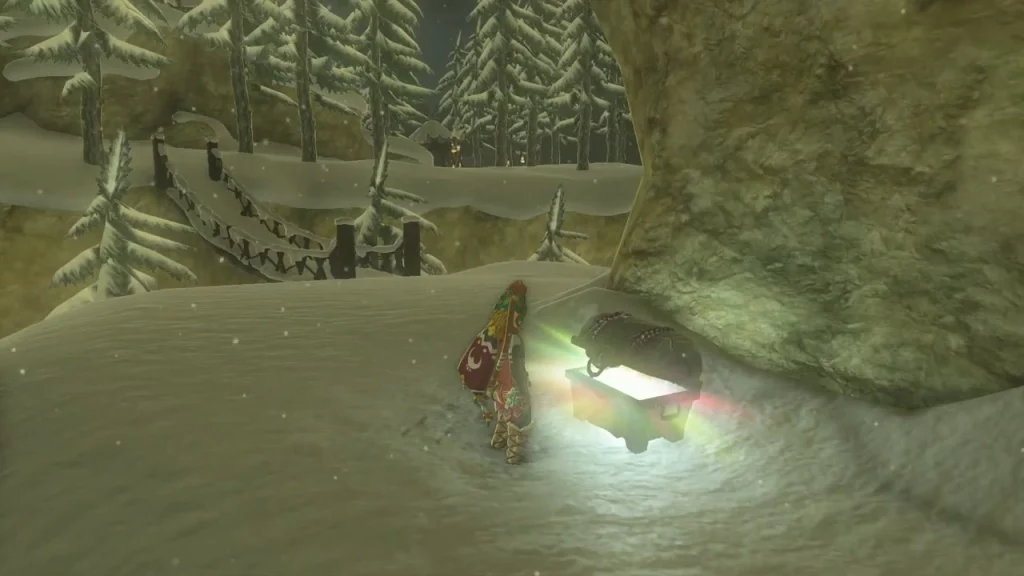 Opal reward box over the glowing chest at the foot of the rock wall Opal reward box over the glowing chest at the foot of the rock wall