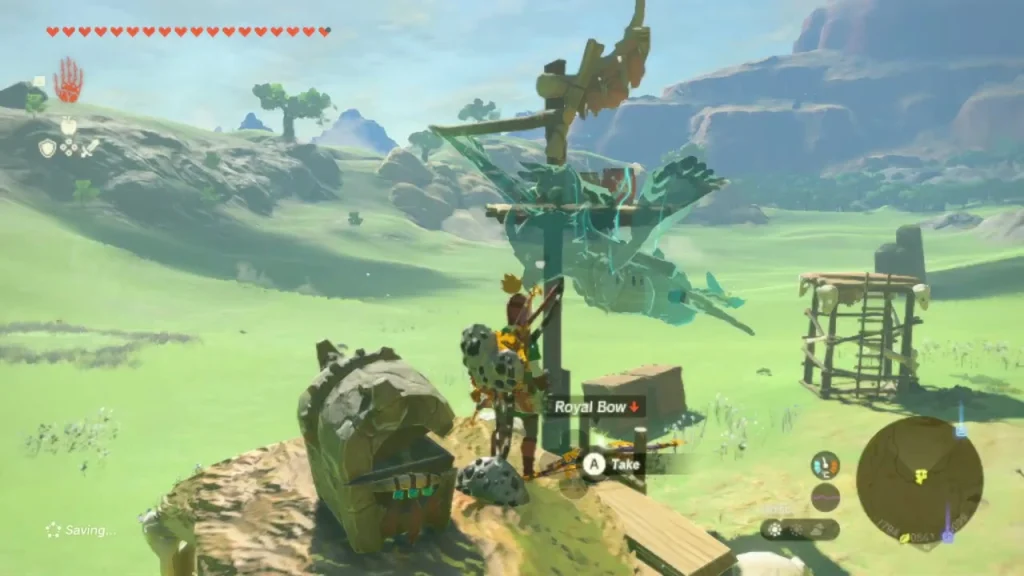 Royal Bow picked up from the tower platform chest