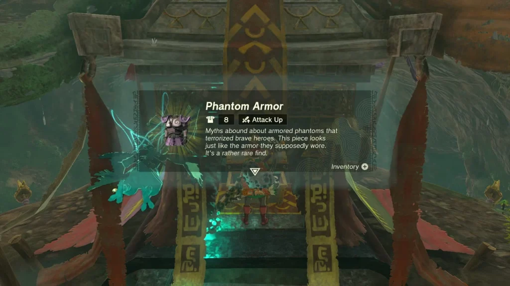 Phantom Armor from the chest beside the shrine-like gate in the cave