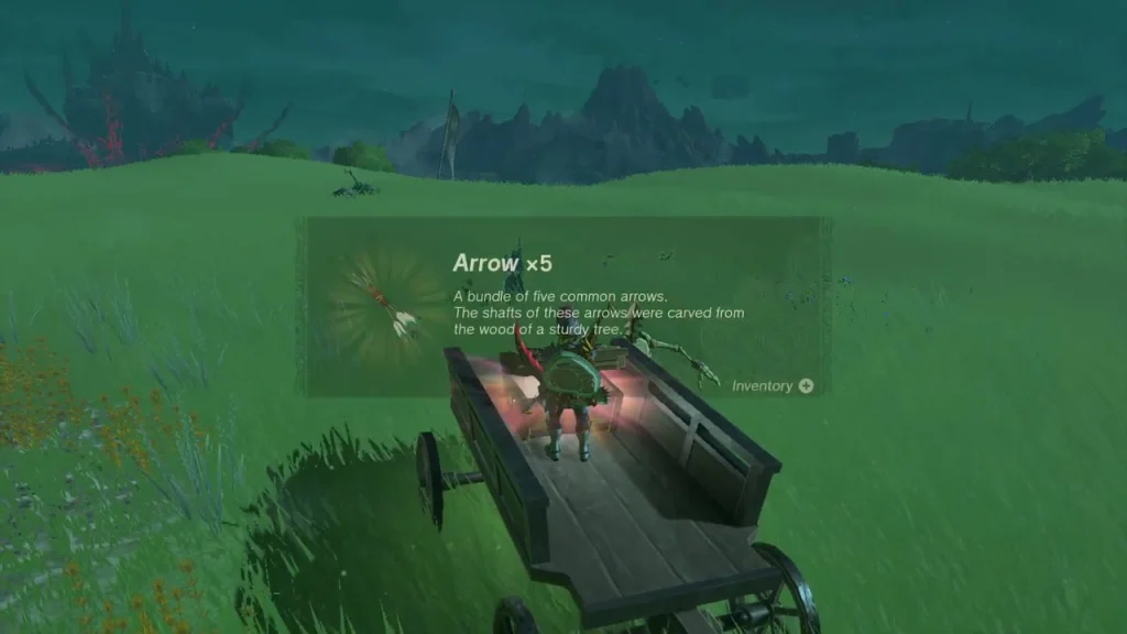 Arrow x5 item box over the wagon chest Arrow x5 item box over the wagon chest