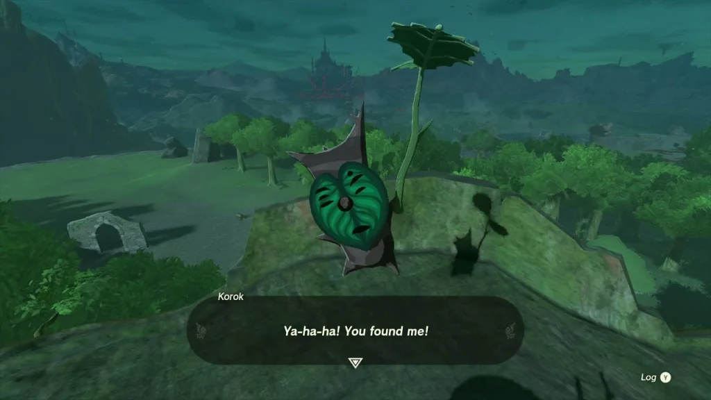 Korok sitting on a rock ledge after the balloon is popped Korok sitting on a rock ledge after the balloon is popped