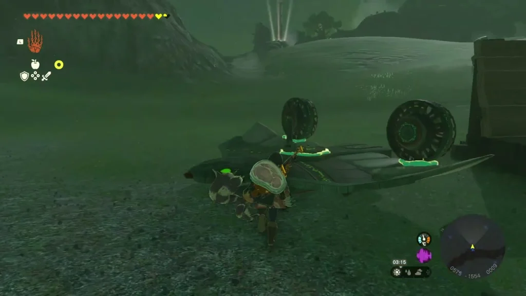 Zonai Wing with two wheels ready to fly the exhausted Korok Zonai Wing with two wheels ready to fly the exhausted Korok