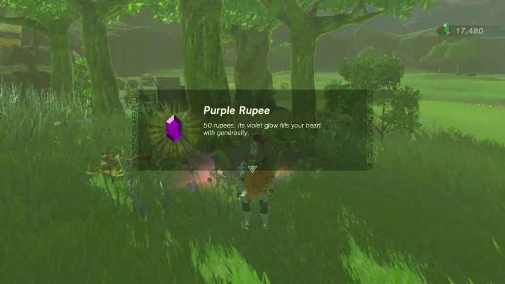 Purple Rupee item box in the tall grass near Highland Stable Purple Rupee item box in the tall grass near Highland Stable