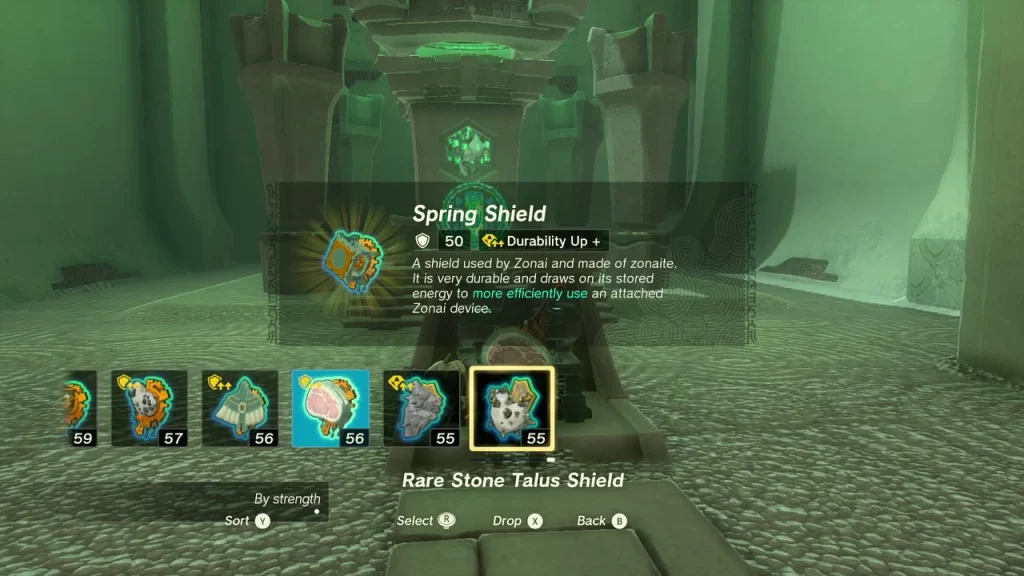 Spring Shield item box above the chest in Kamizun Shrine Spring Shield item box above the chest in Kamizun Shrine