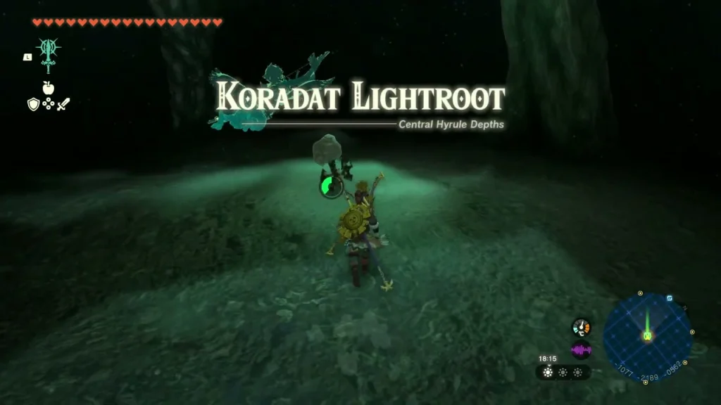 Koradat Lightroot cavern floor beside the Depths wall Koradat Lightroot cavern floor beside the Depths wall