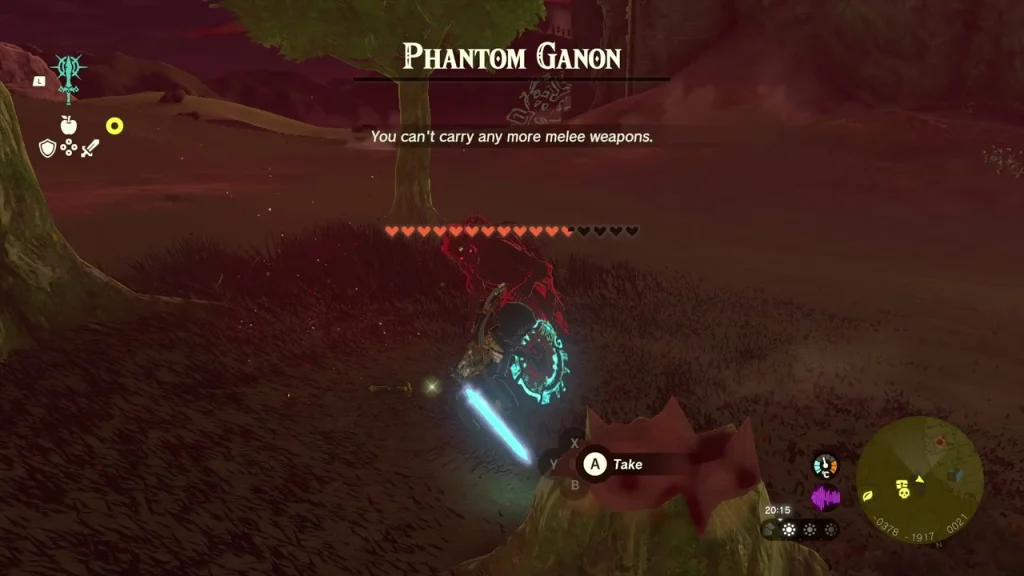 Phantom Ganon rising out of the gloom during the fight Phantom Ganon rising out of the gloom during the fight