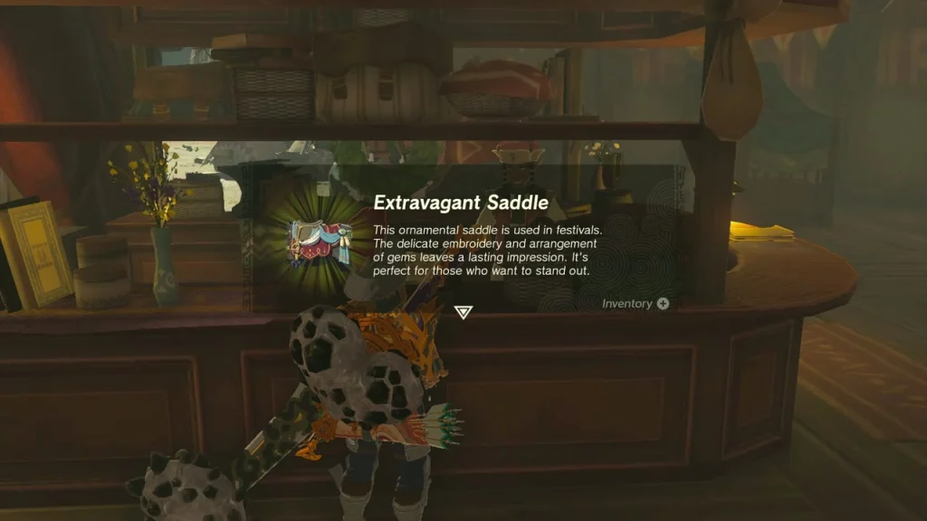 Extravagant Saddle item box at the Outskirt Stable counter Extravagant Saddle item box at the Outskirt Stable counter