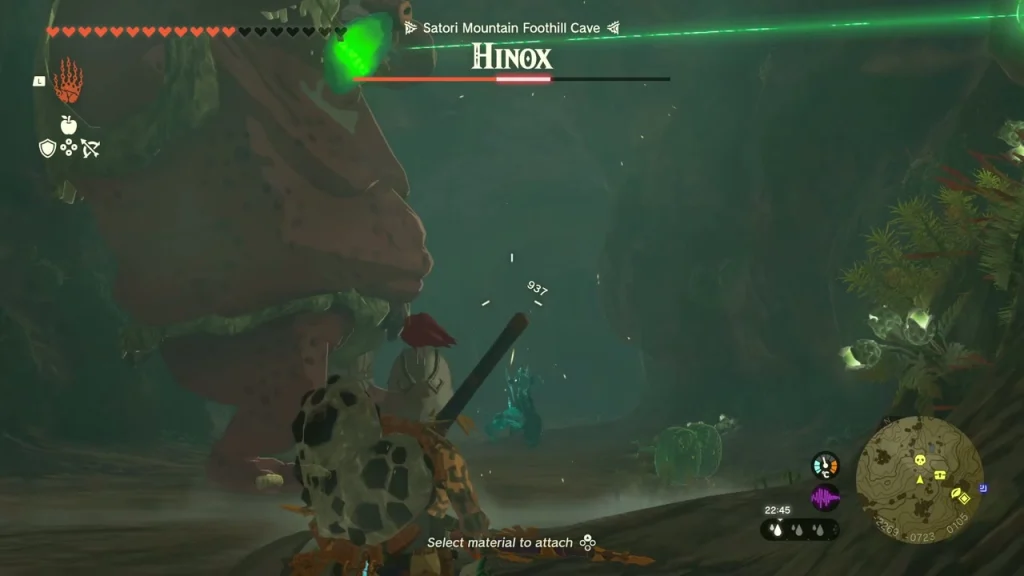 Hinox with its health bar inside Satori Mountain Foothill Cave Hinox with its health bar inside Satori Mountain Foothill Cave