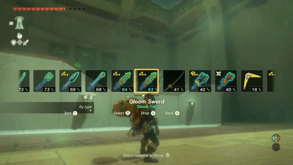 Gloom Sword highlighted as the second throwing weapon in Teniten Shrine Gloom Sword highlighted as the second throwing weapon in Teniten Shrine