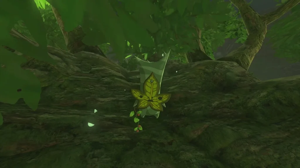 Korok Seed item box beside a Korok between tree roots Korok Seed item box beside a Korok between tree roots
