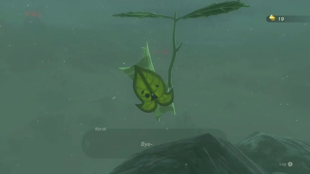 Korok hovering with its leaf above the snow-covered goal ring Korok hovering with its leaf above the snow-covered goal ring