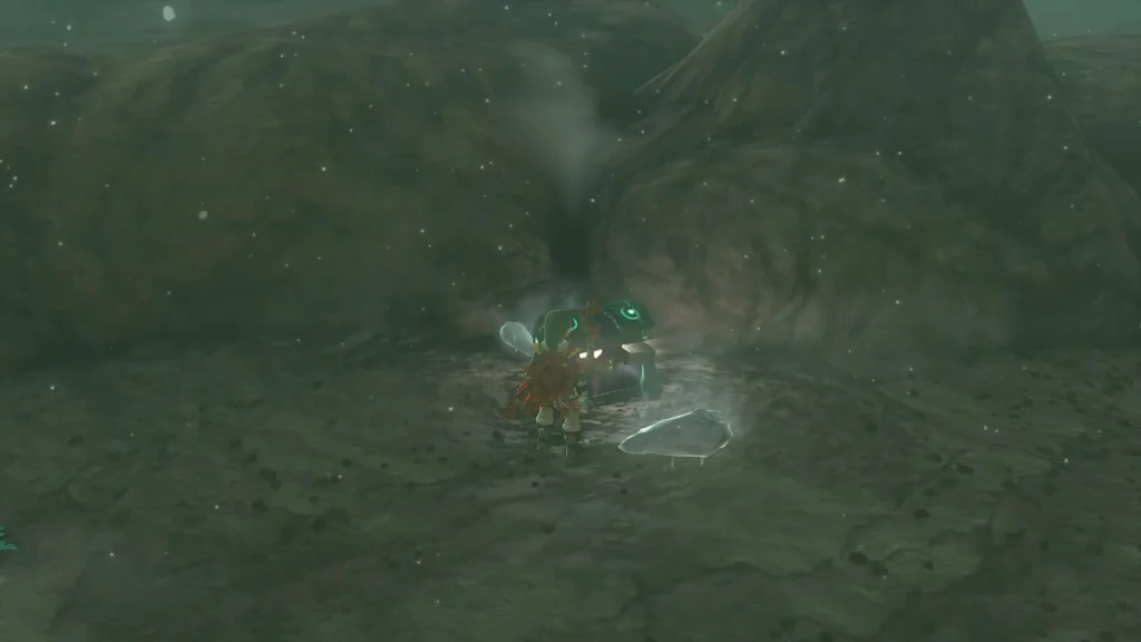 Large Zonai Charge chest in a hollow of the snow outside the labyrinth Large Zonai Charge chest in a hollow of the snow outside the labyrinth