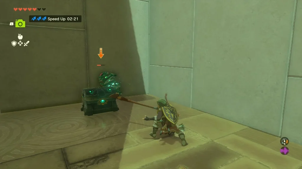 Treasure chest behind a Construct on the lower floor of Orochium Shrine Treasure chest behind a Construct on the lower floor of Orochium Shrine