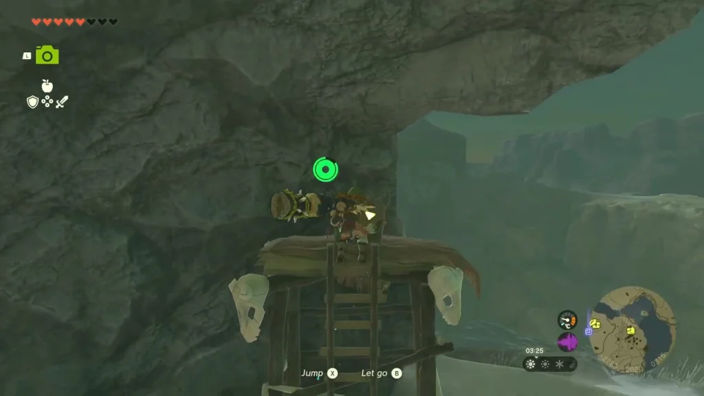 Skull-faced chest on a wooden watchtower platform on the snowfield Skull-faced chest on a wooden watchtower platform on the snowfield