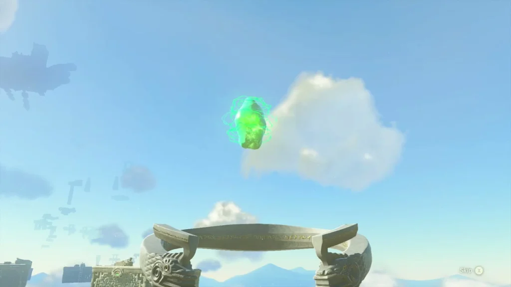 Stone ring in the sky awaiting the green shrine crystal beside Taninoud Shrine Stone ring in the sky awaiting the green shrine crystal beside Taninoud Shrine