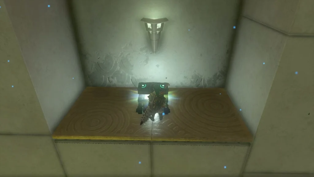 Chest sitting in a bright alcove inside Tenbez Shrine Chest sitting in a bright alcove inside Tenbez Shrine