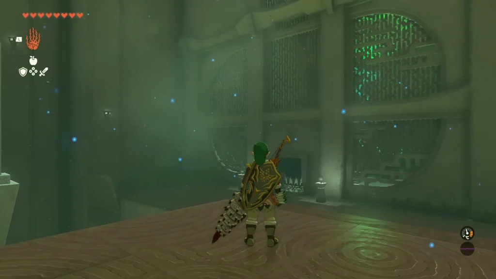 Second room of Tenbez Shrine with stairs and a launcher Second room of Tenbez Shrine with stairs and a launcher