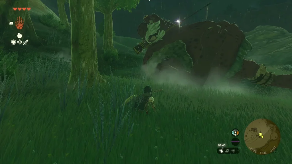 Hinox crouching in a dark forest at night on Upland Lindor Hinox crouching in a dark forest at night on Upland Lindor