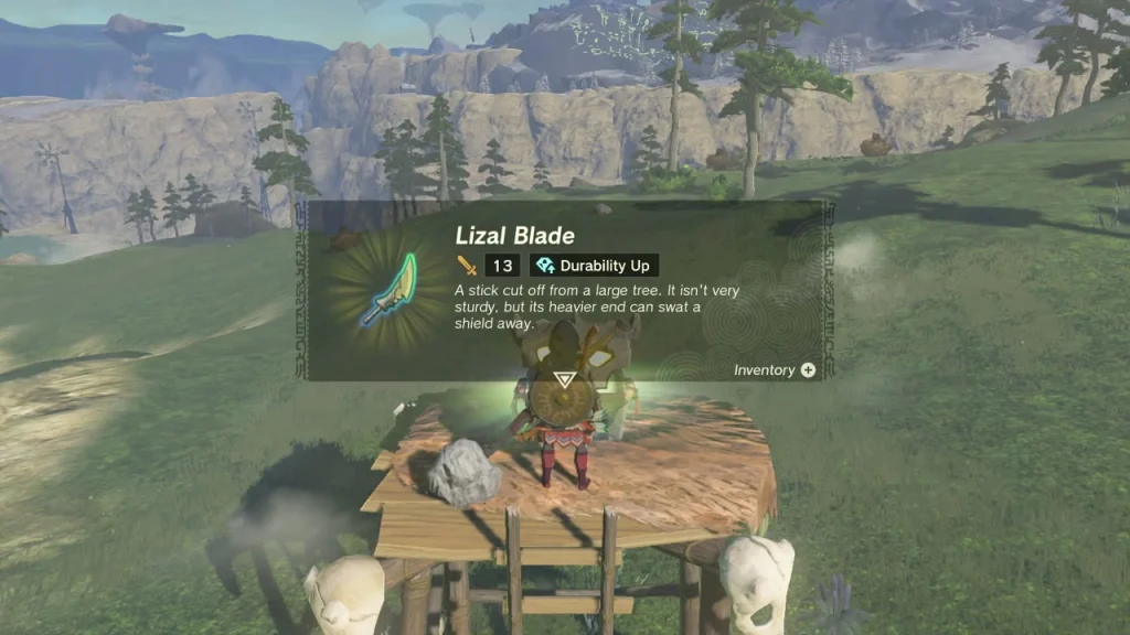 Lizal Blade item box shown over the chest on the wooden lookout platform Lizal Blade item box shown over the chest on the wooden lookout platform