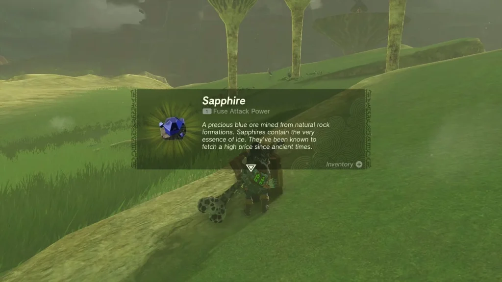 Sapphire item box shown on the grassy slope Sapphire item box shown on the grassy slope