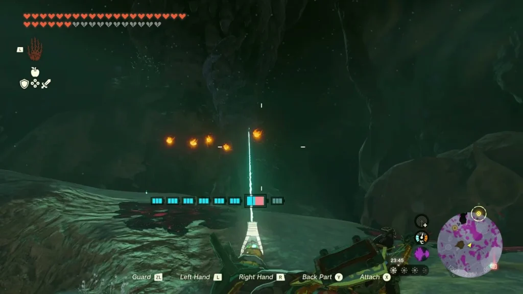 Light beam rising from the dark ground while the Construct moves through the Depths Light beam rising from the dark ground while the Construct moves through the Depths