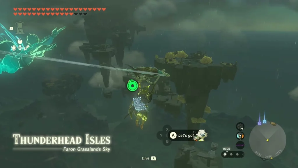 Gliding toward the stormy Thunderhead Isles chain of floating ruins Gliding toward the stormy Thunderhead Isles chain of floating ruins