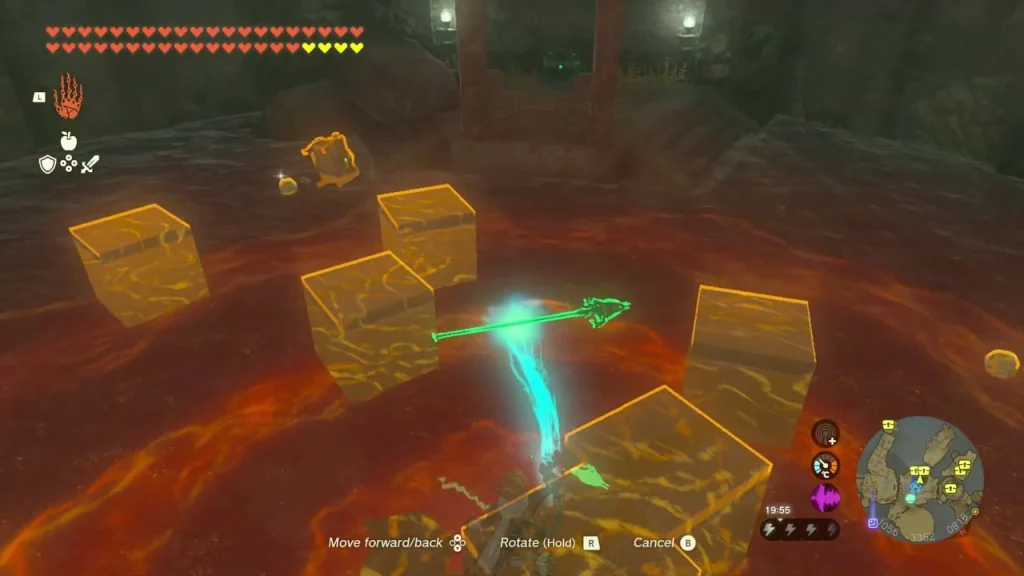 Stone blocks floating above a red glowing pit being moved with Ultrahand Stone blocks floating above a red glowing pit being moved with Ultrahand