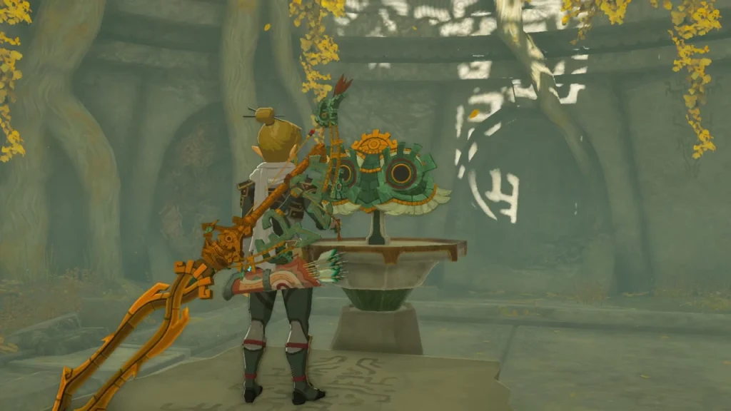 Zonai relic resting on a pedestal in the Dragonhead Island chamber Zonai relic resting on a pedestal in the Dragonhead Island chamber