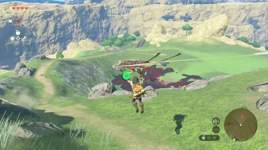 Edge of the red gloom ringing the Hyrule Ridge Chasm