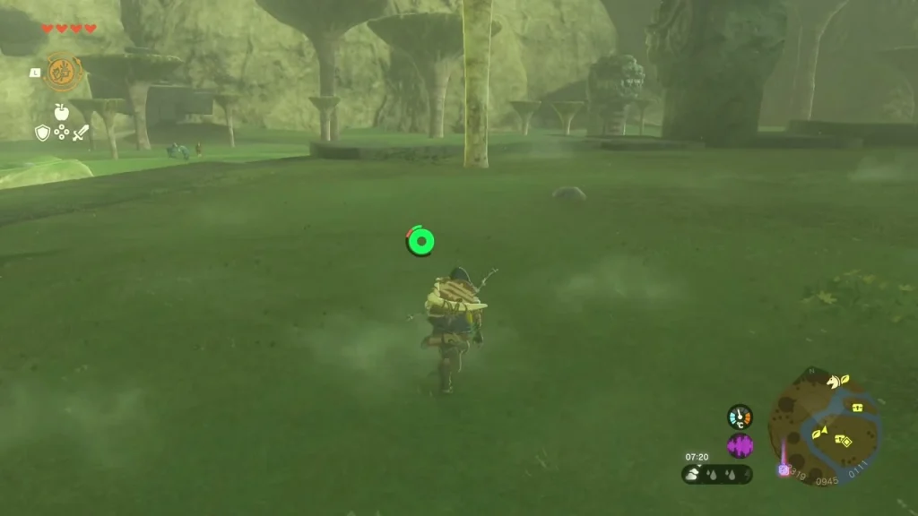 Giant mushroom tree trunk beside the ruins