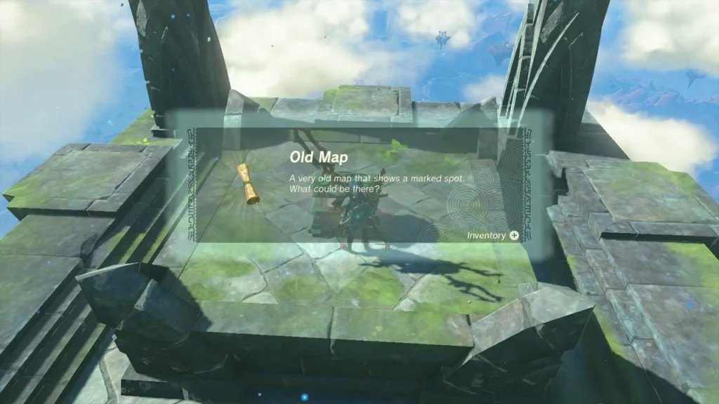 Old Map item box over a chest on a mossy stone block Old Map item box over a chest on a mossy stone block