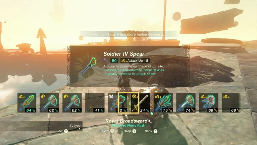 Soldier IV Spear item box on a ruined stone ledge Soldier IV Spear item box on a ruined stone ledge