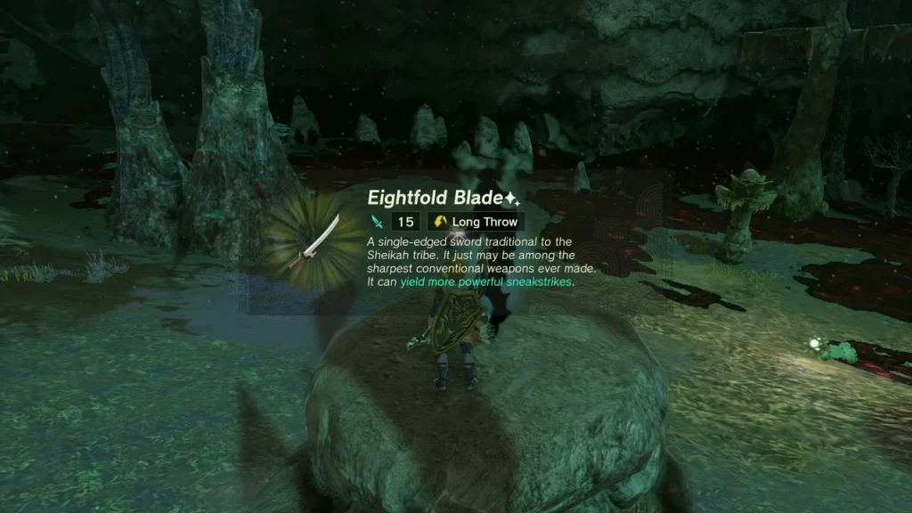 Eightfold Blade+ item box held up in the Depths Eightfold Blade+ item box held up in the Depths