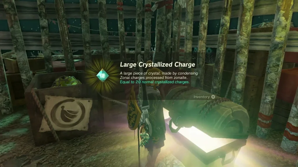 Large Crystallized Charge item box over a camp chest Large Crystallized Charge item box over a camp chest