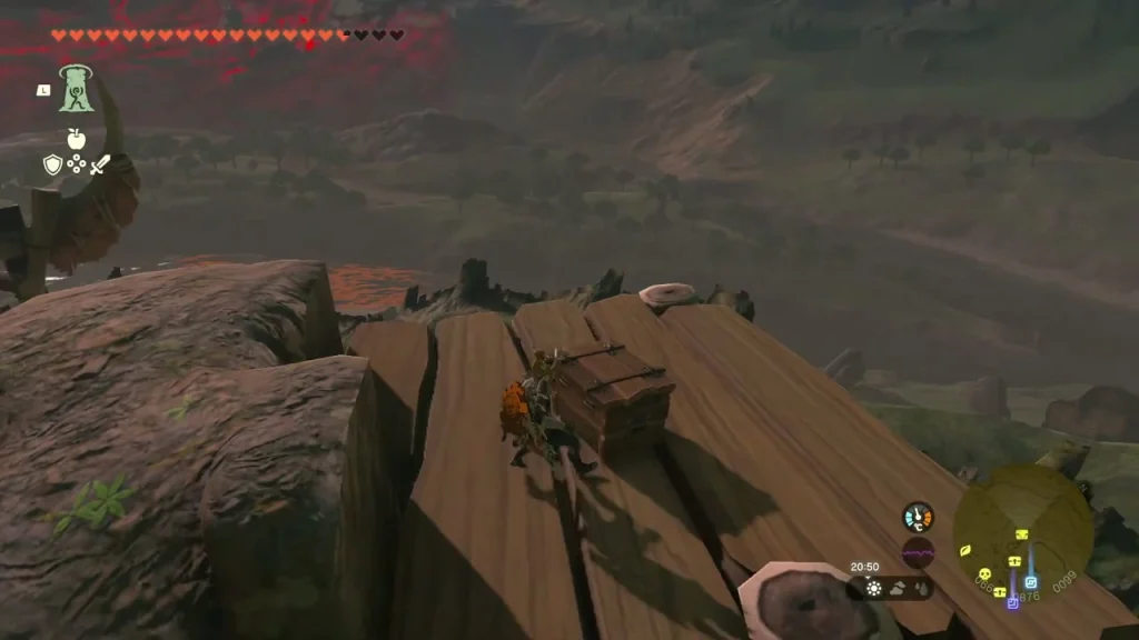 Wooden plank bridge with a chest above a rocky gully Wooden plank bridge with a chest above a rocky gully