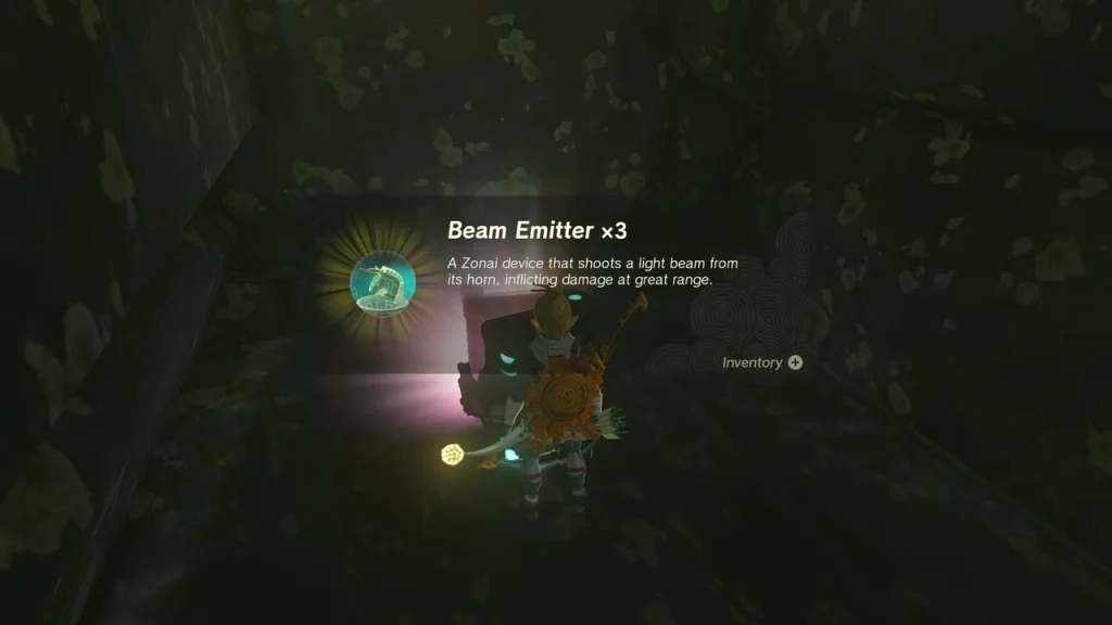 Beam Emitter x3 item box over a chest in a ruined stone building Beam Emitter x3 item box over a chest in a ruined stone building