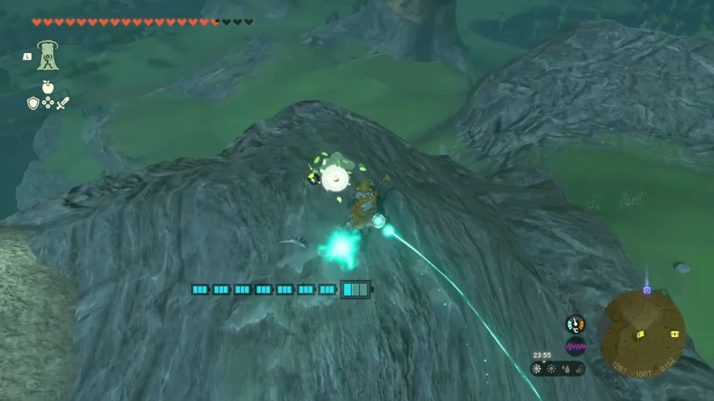 Glide across a rocky mountainside toward the flower trail Glide across a rocky mountainside toward the flower trail