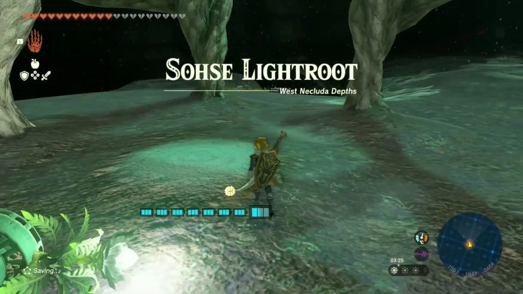 Sohse Lightroot title beside its glowing tree in the West Necluda Depths Sohse Lightroot title beside its glowing tree in the West Necluda Depths