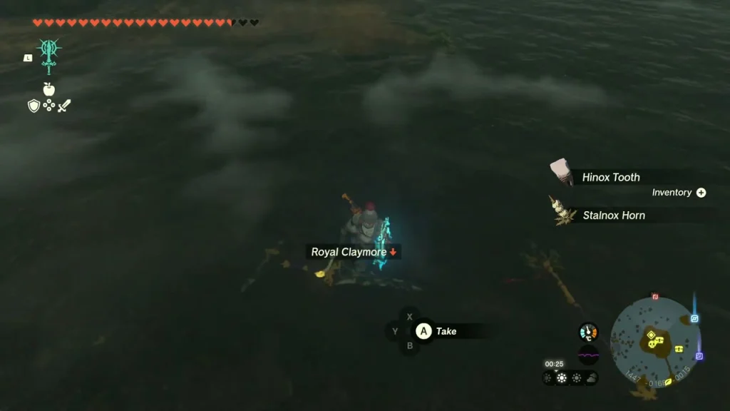 Stalnox drops lying on the ground after the fight, including a Royal Claymore Stalnox drops lying on the ground after the fight, including a Royal Claymore