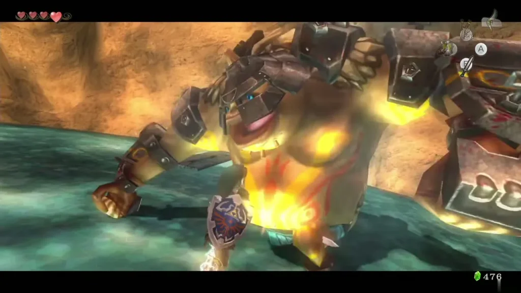 Close view of Dangoro's glowing belly and raised arm during his wind-up Close view of Dangoro's glowing belly and raised arm during his wind-up