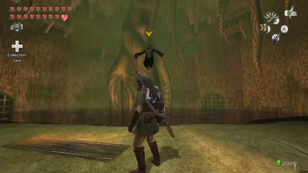 Zant hovering above the poison pool in the Forest Temple Zant hovering above the poison pool in the Forest Temple