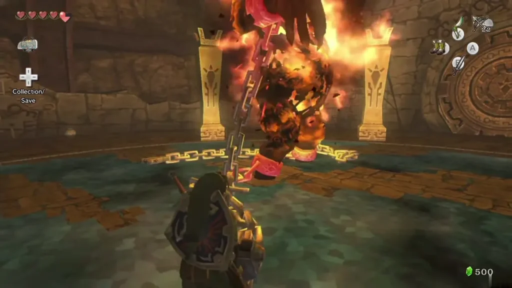 Link pulling a flaming chain tied to Fyrus Link pulling a flaming chain tied to Fyrus