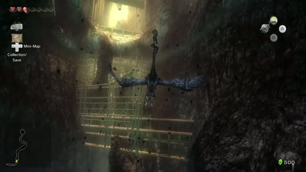 Shadow Kargarok flying past wooden scaffolding in a cave Shadow Kargarok flying past wooden scaffolding in a cave